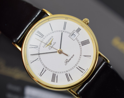 Gold longines gents watch - gents,