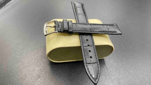18mm longines black - black, leather